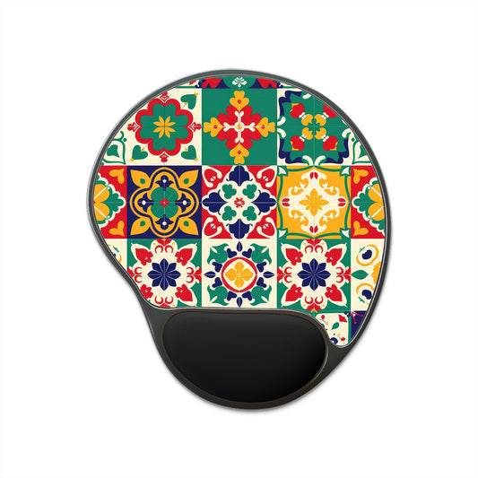 Mexican Tile Mouse Pad With Wrist Rest