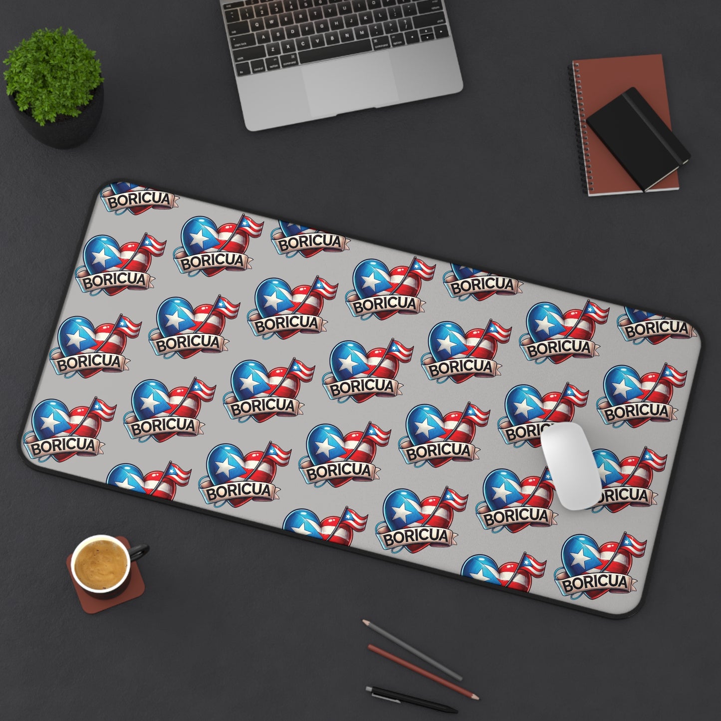 Boricua Large Desk Mat 16" x 32" from Off Leash Designs