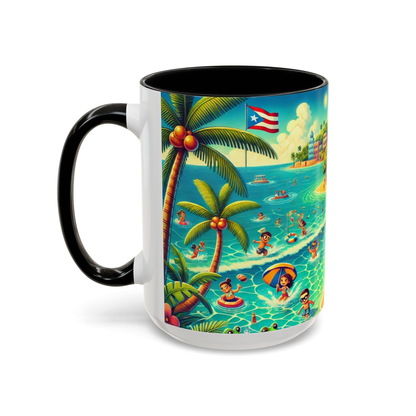 La Isla Bonita- Puerto Rico-Accent Coffee Mug (15oz)