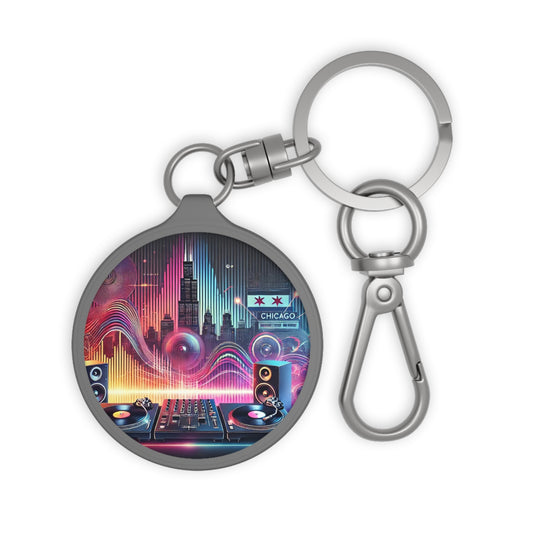 Chicago DJ Life Keyring Tag