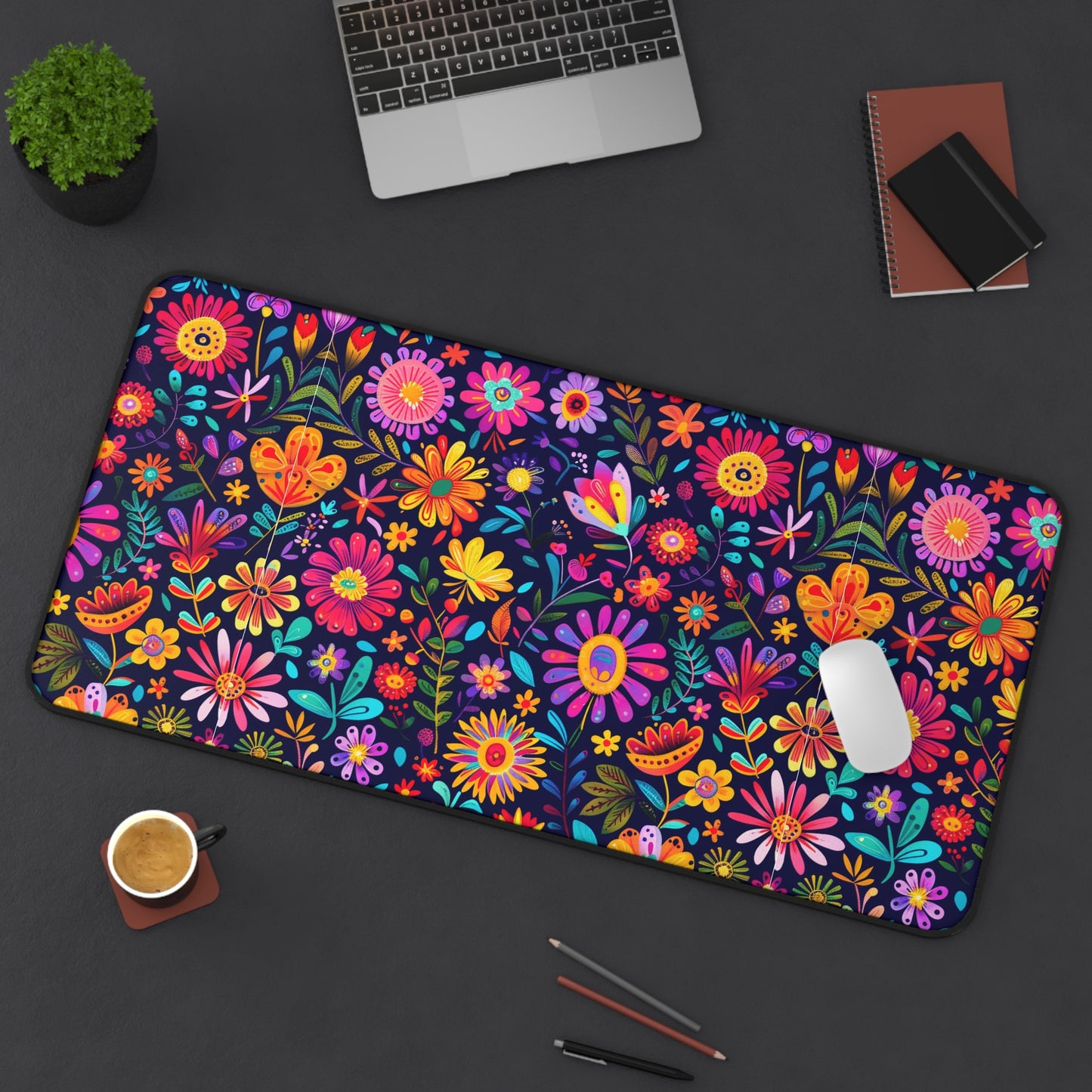 Flores Large Desk Mat 16" x 32" from Off Leash Designs