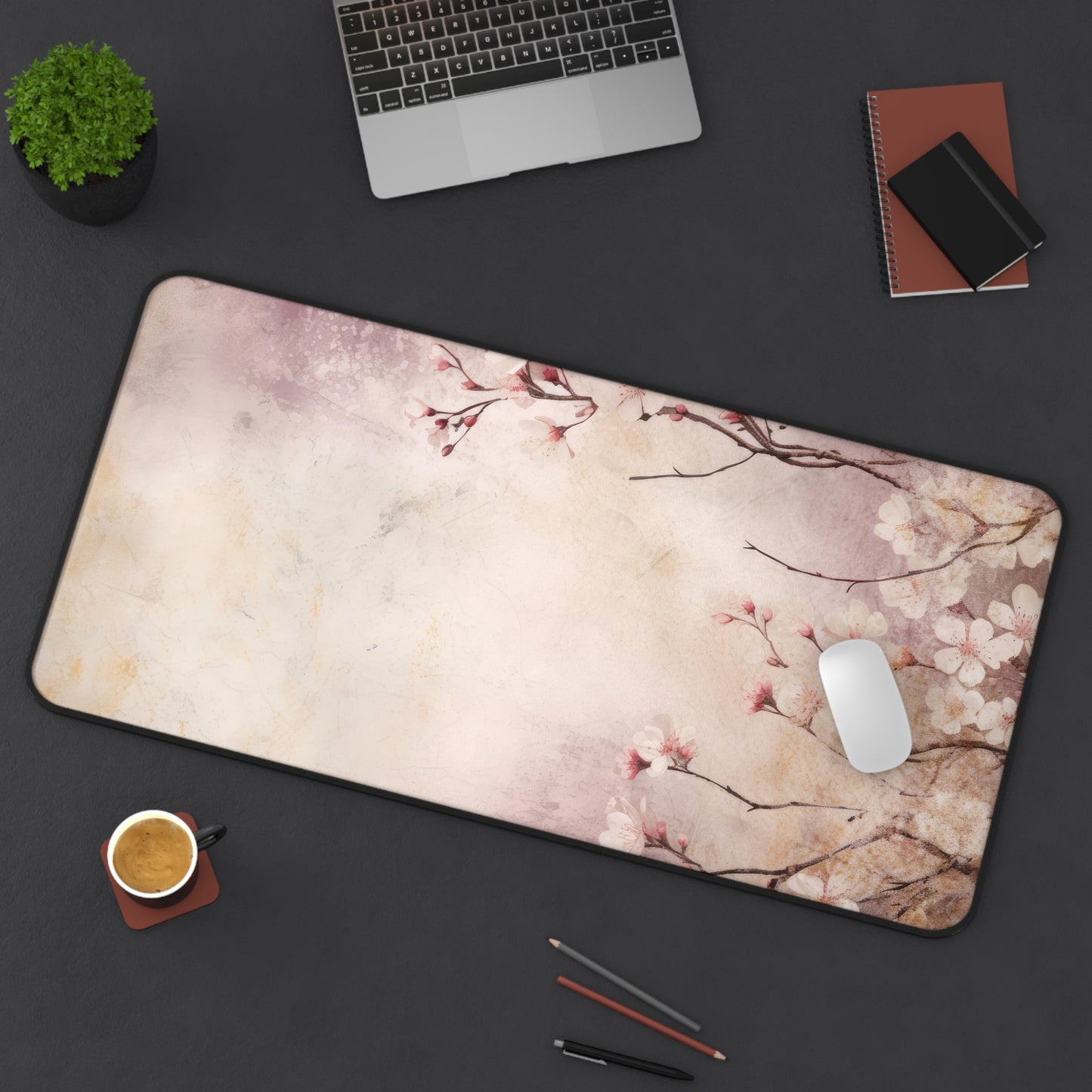 Cherry Blossom Large Desk Mat 16" x 32" from Off Leash Designs