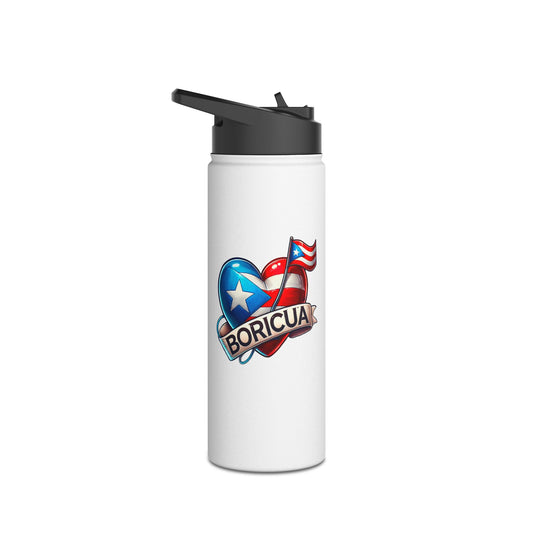 Boricua Stainless Steel Water Bottle, Standard Lid