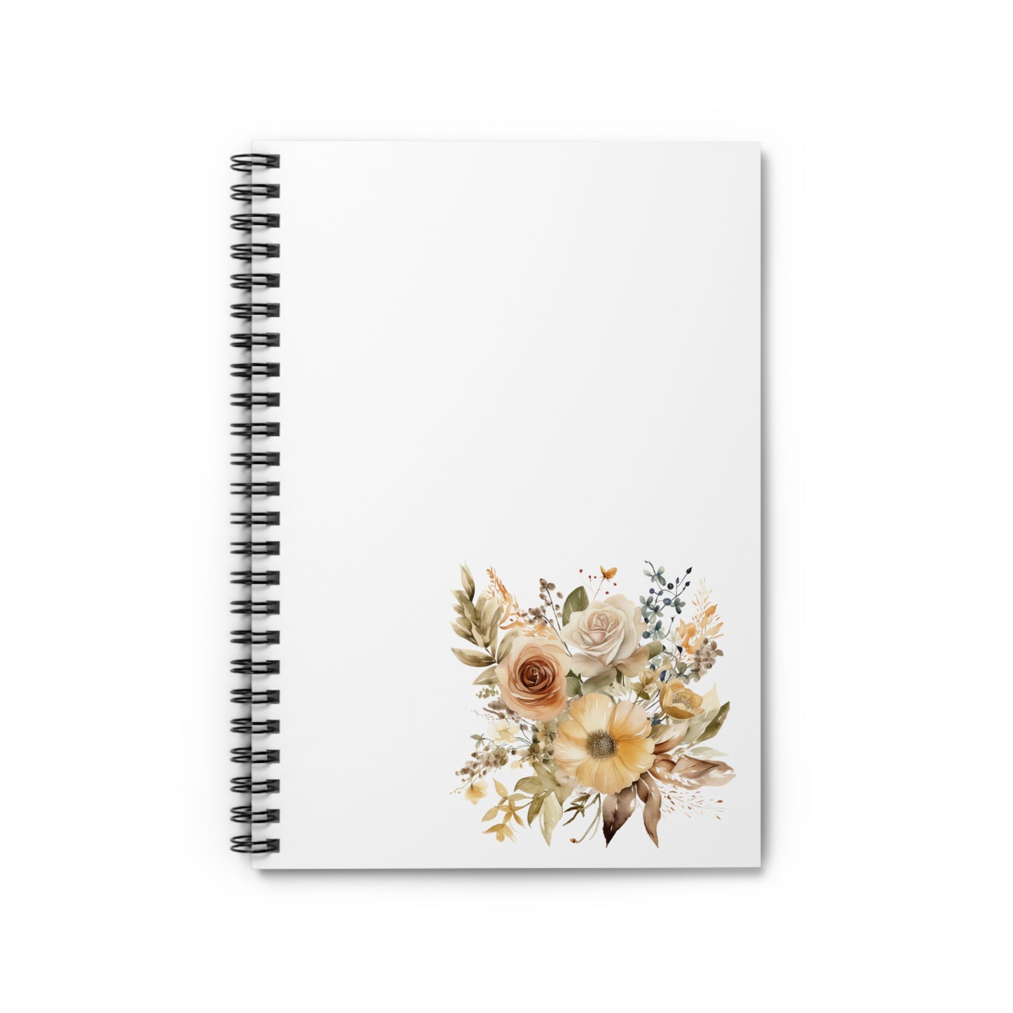 Neutral Flower Spiral Notebook - Ruled Line