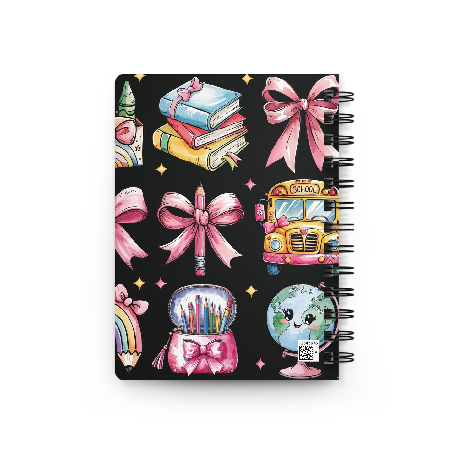 Teacher Pink Bows Spiral Bound Journal