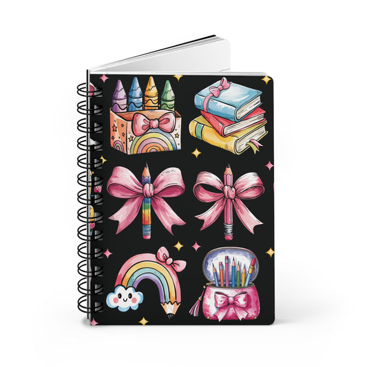 Teacher Pink Bows Spiral Bound Journal