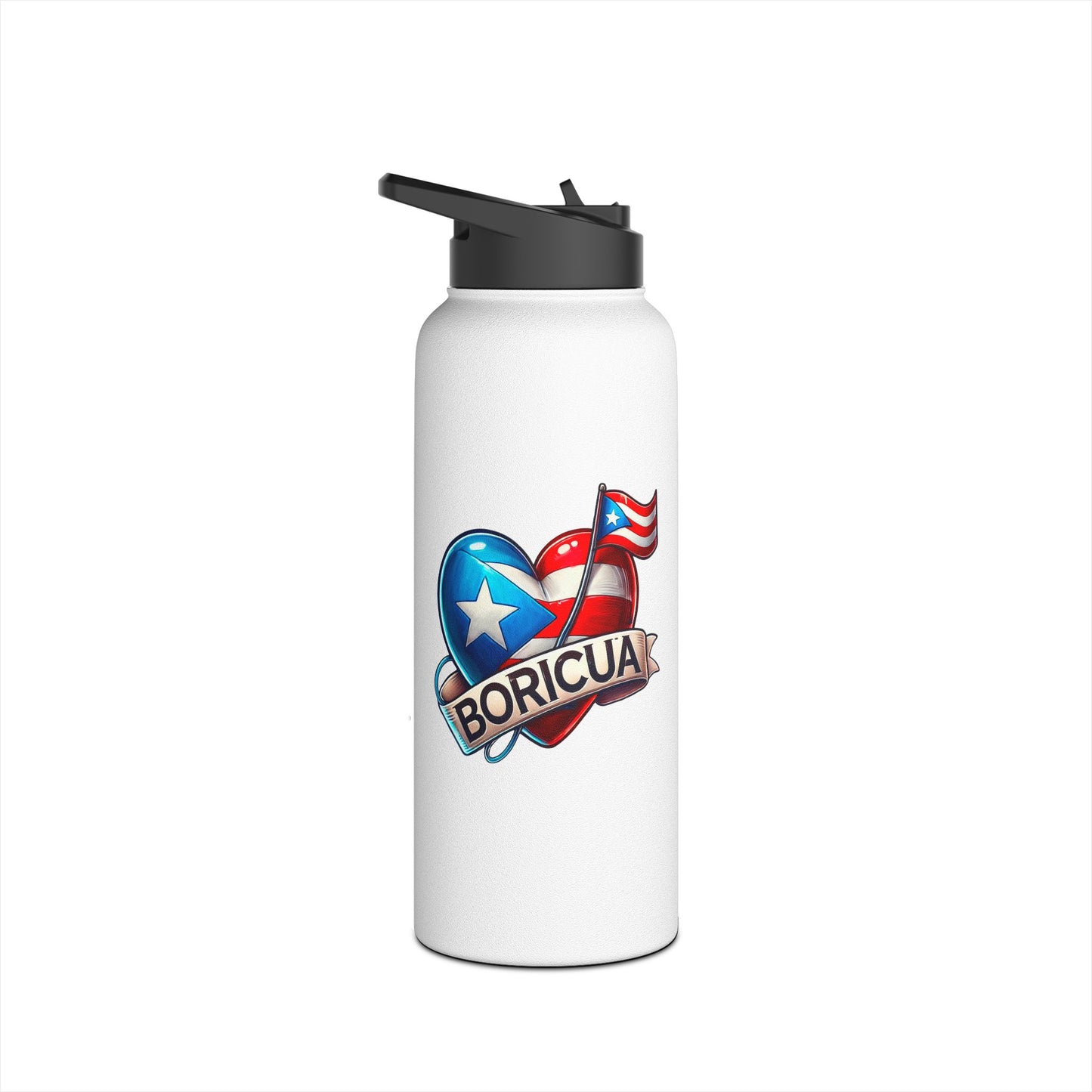 Boricua Stainless Steel Water Bottle, Standard Lid