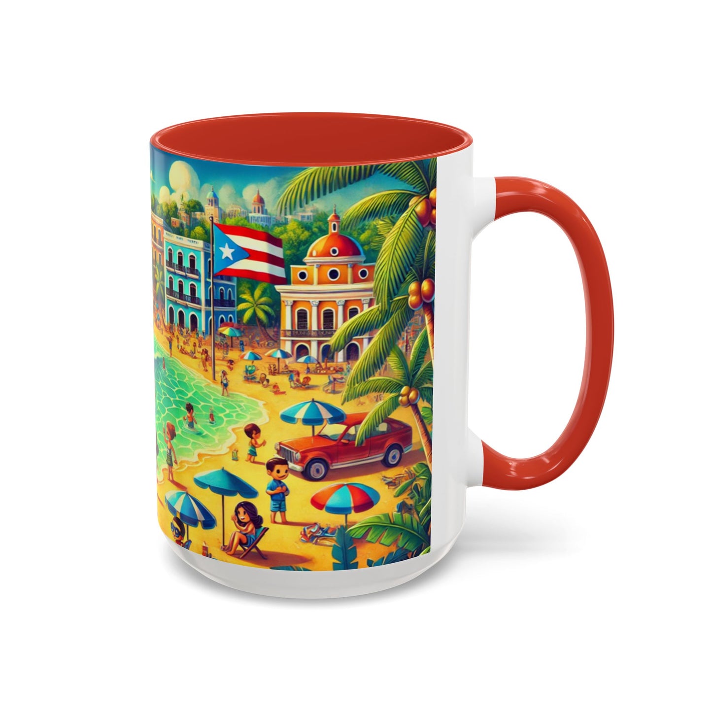 La Isla Bonita- Puerto Rico-Accent Coffee Mug (15oz)