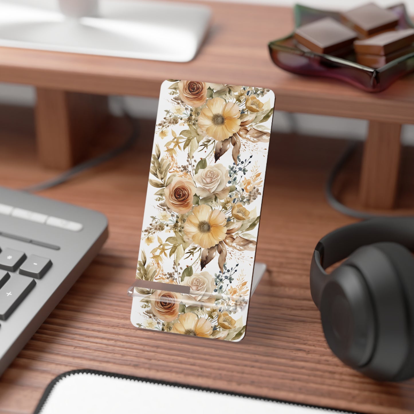 Neutral Flowers Mobile Display Stand for Smartphones