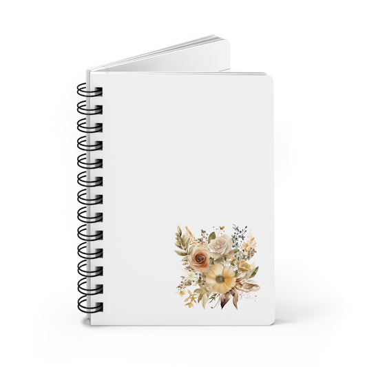 Neutral Flower Spiral Bound Journal