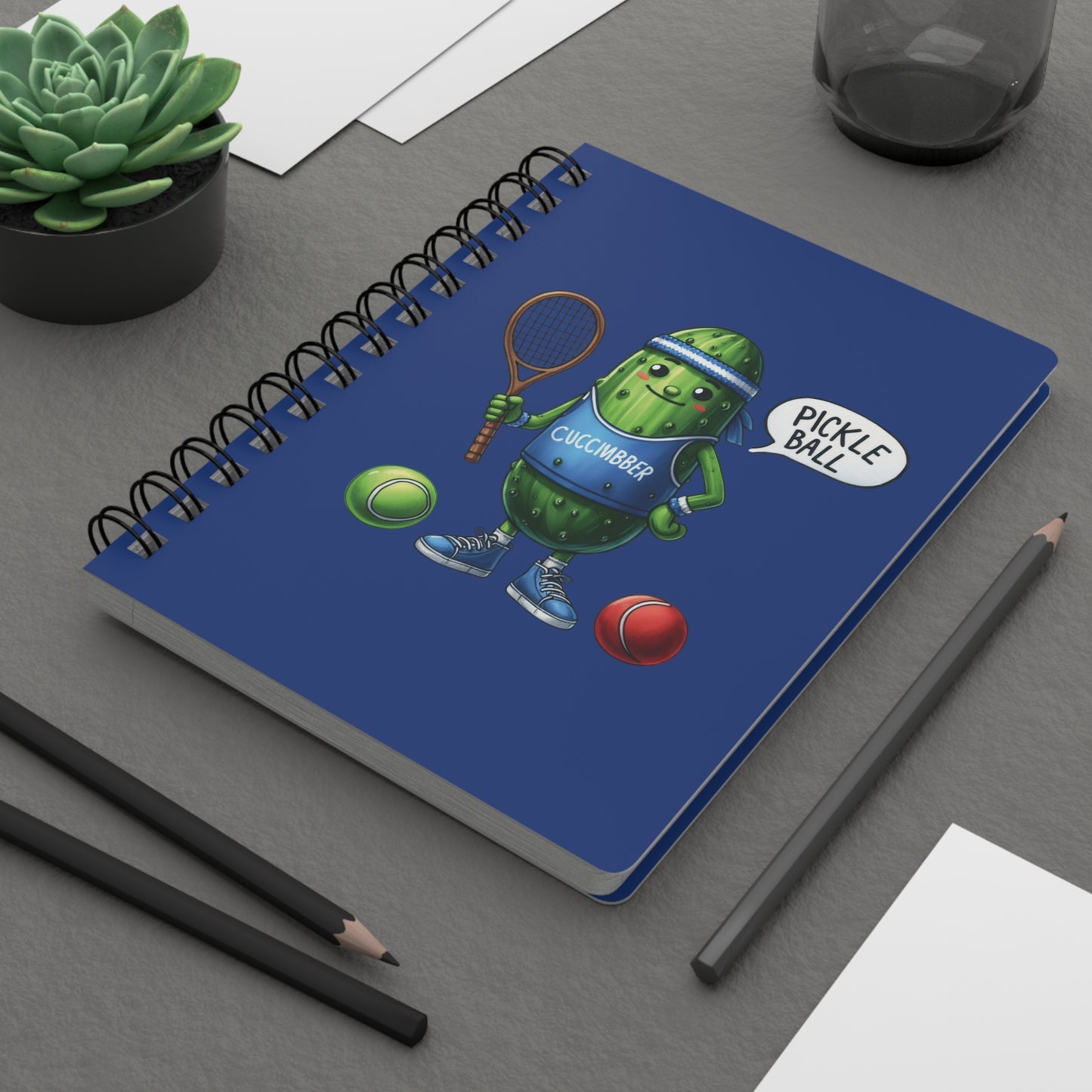 Pickle Ball-Blue Spiral Bound Journal