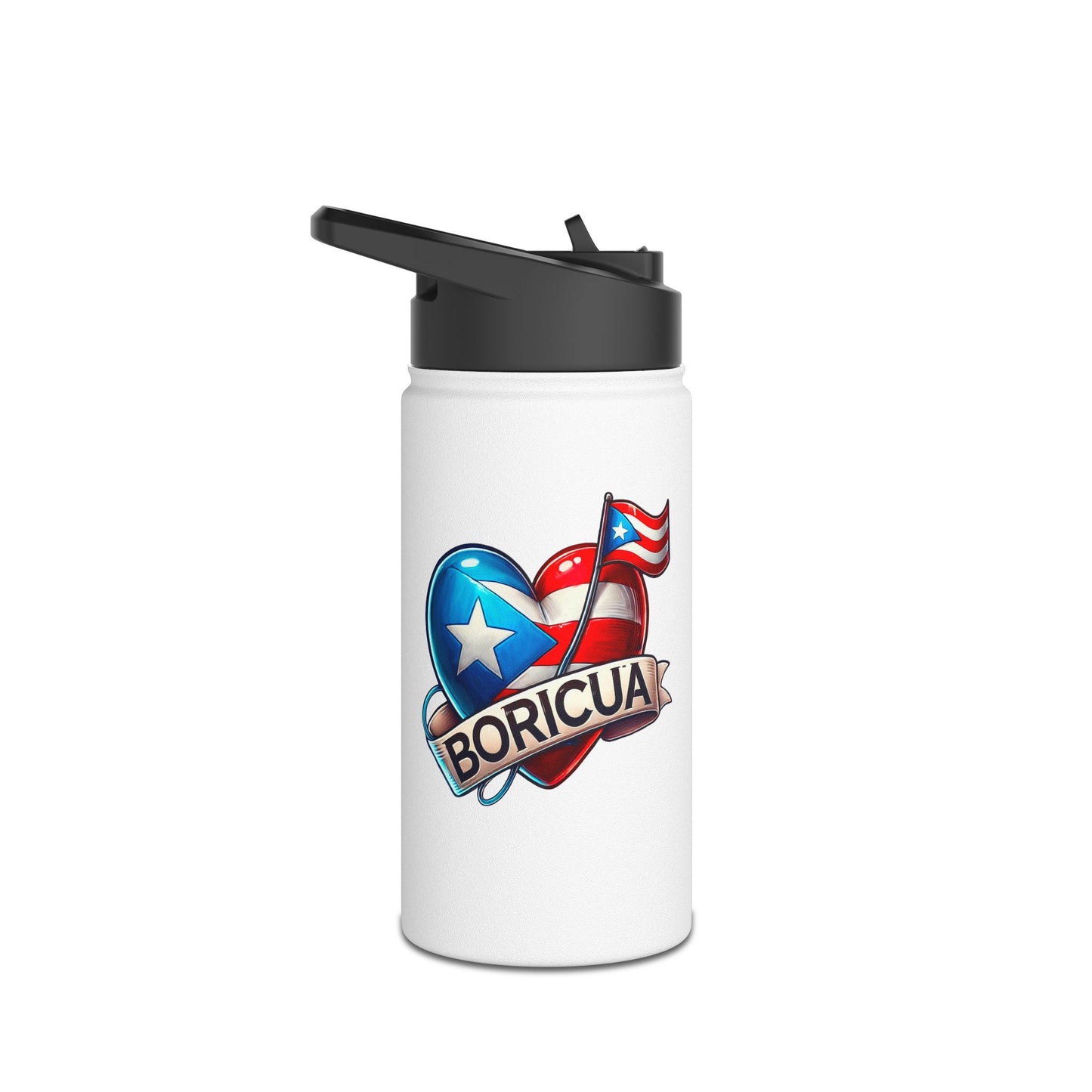 Boricua Stainless Steel Water Bottle, Standard Lid