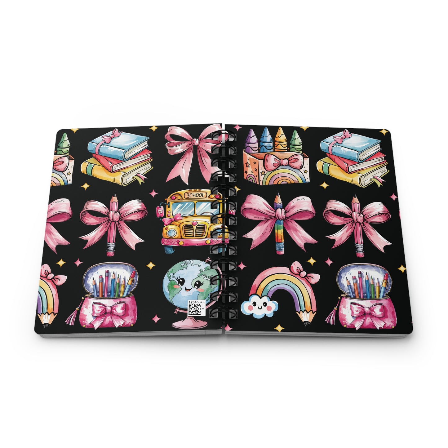 Teacher Pink Bows Spiral Bound Journal