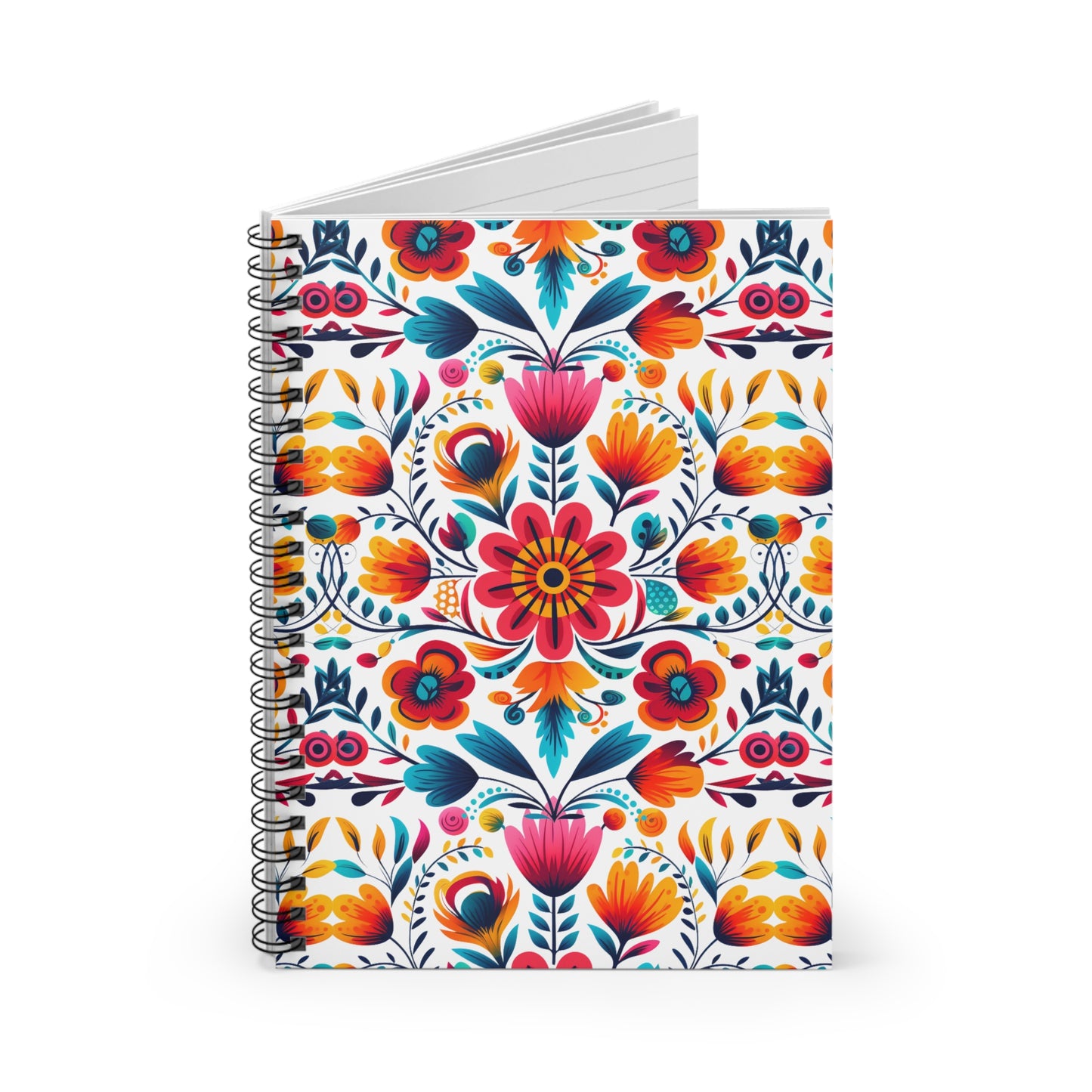 Mexican Flowers Spiral Notebook - Ruled Line