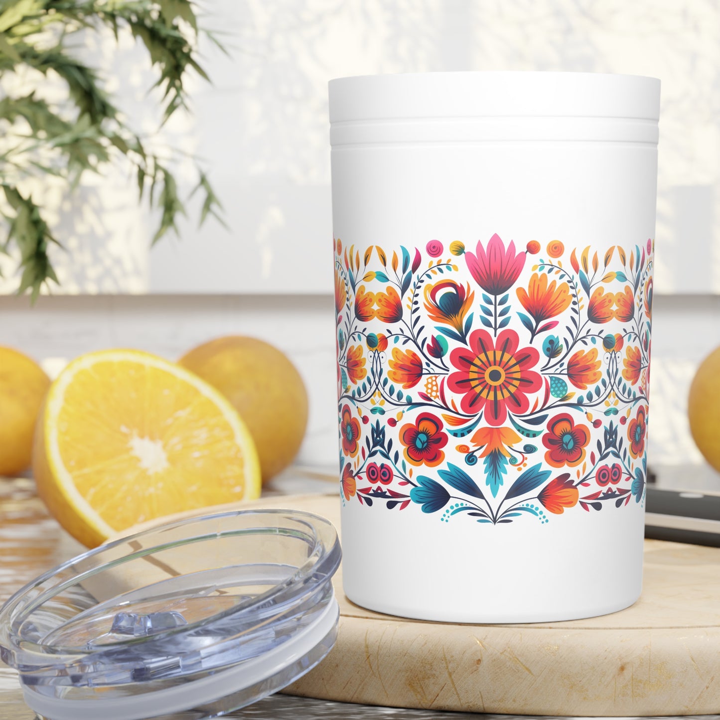 Mexican Flowers Vacuum Insulated Tumbler, 11oz