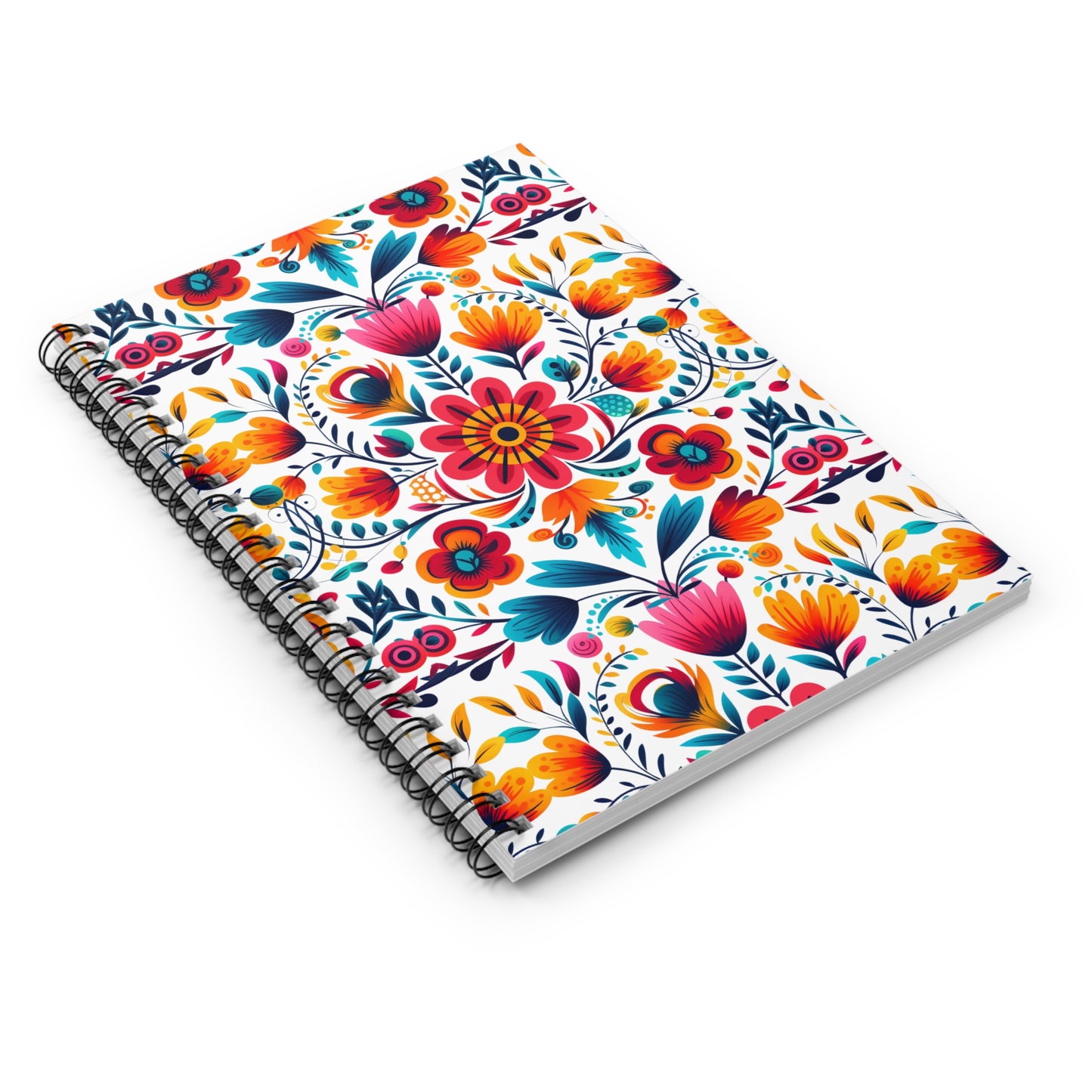 Mexican Flowers Spiral Notebook - Ruled Line