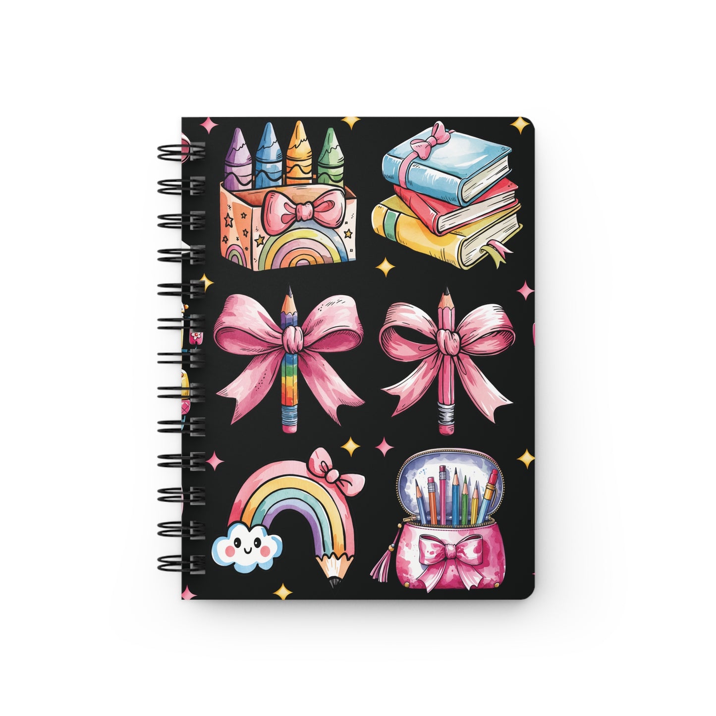 Teacher Pink Bows Spiral Bound Journal