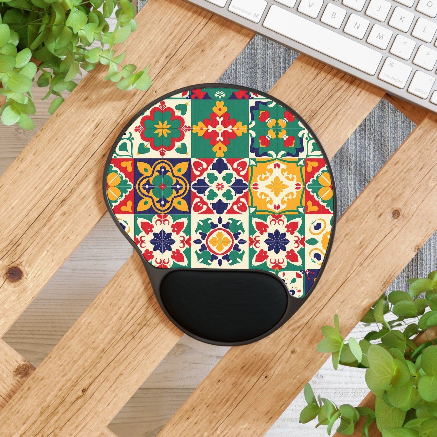 Mexican Tile Mouse Pad With Wrist Rest