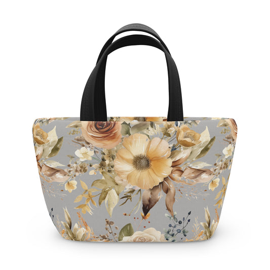 Neutral Flowers  Lunch Bag