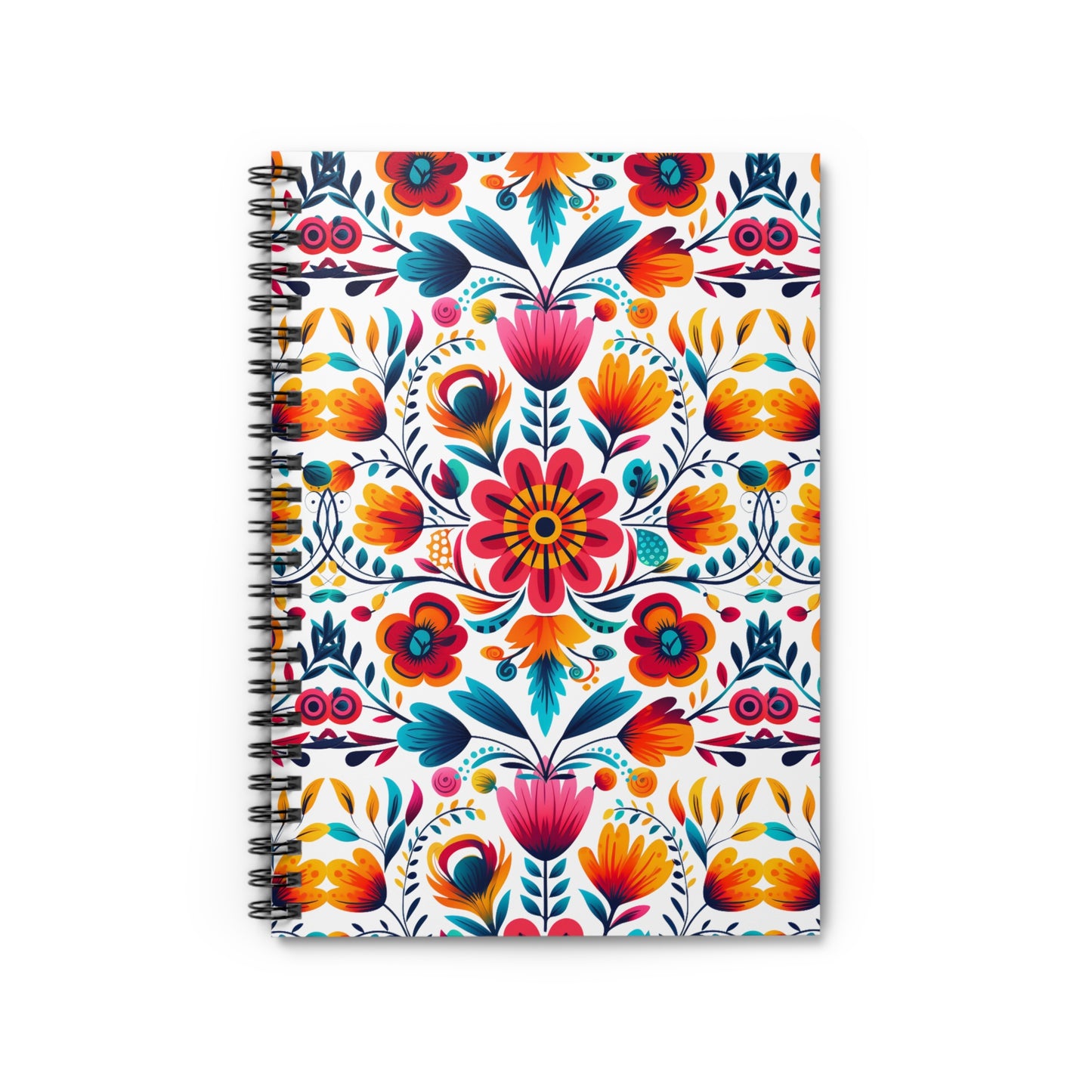 Mexican Flowers Spiral Notebook - Ruled Line