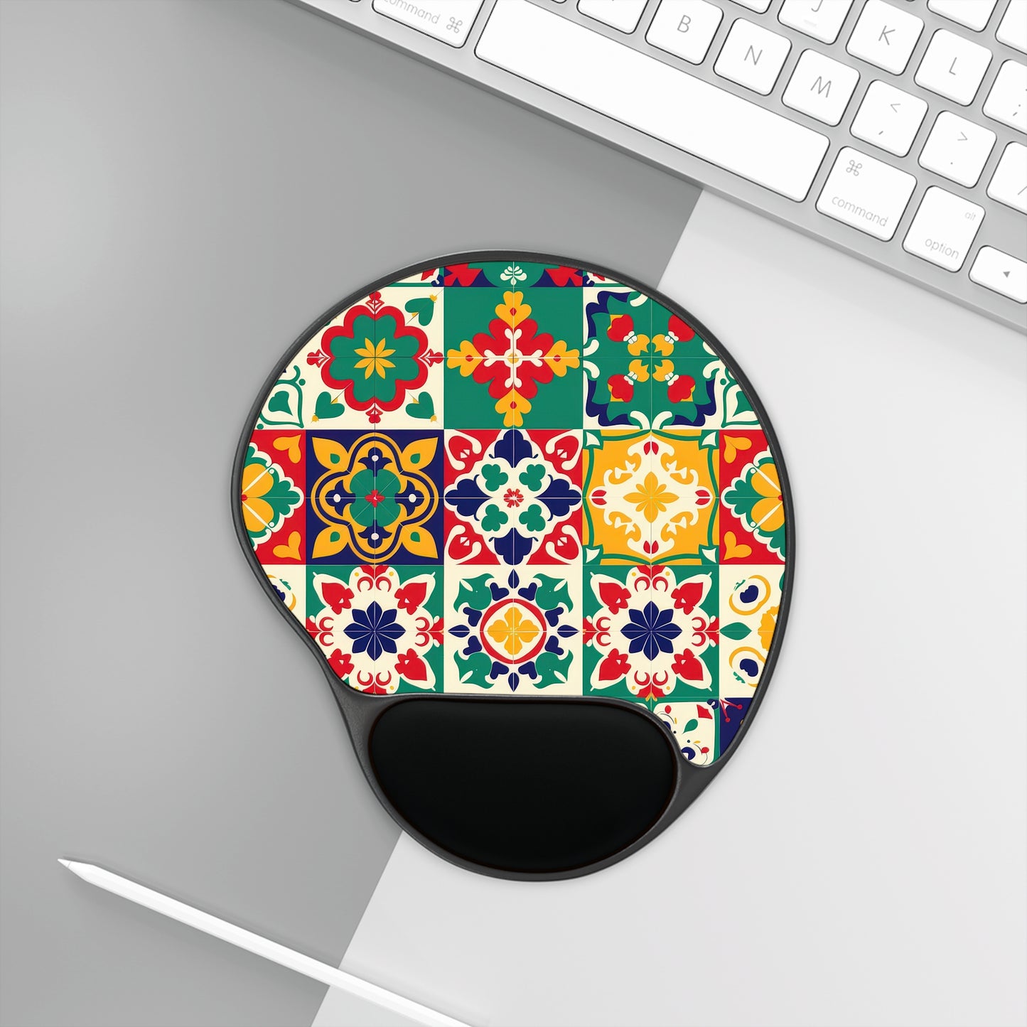 Mexican Tile Mouse Pad With Wrist Rest