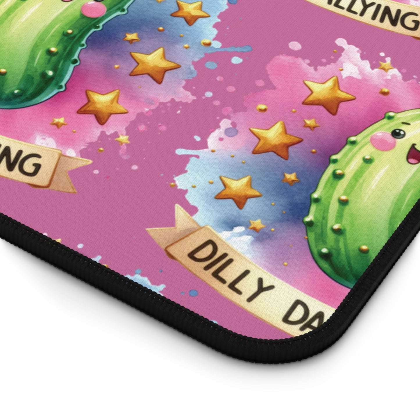 Dilly Dally-Pickle Large Desk Mat 16" x 32" from Off Leash Designs