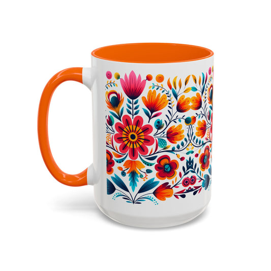 Mexican Flowers Accent Coffee Mug (15oz)