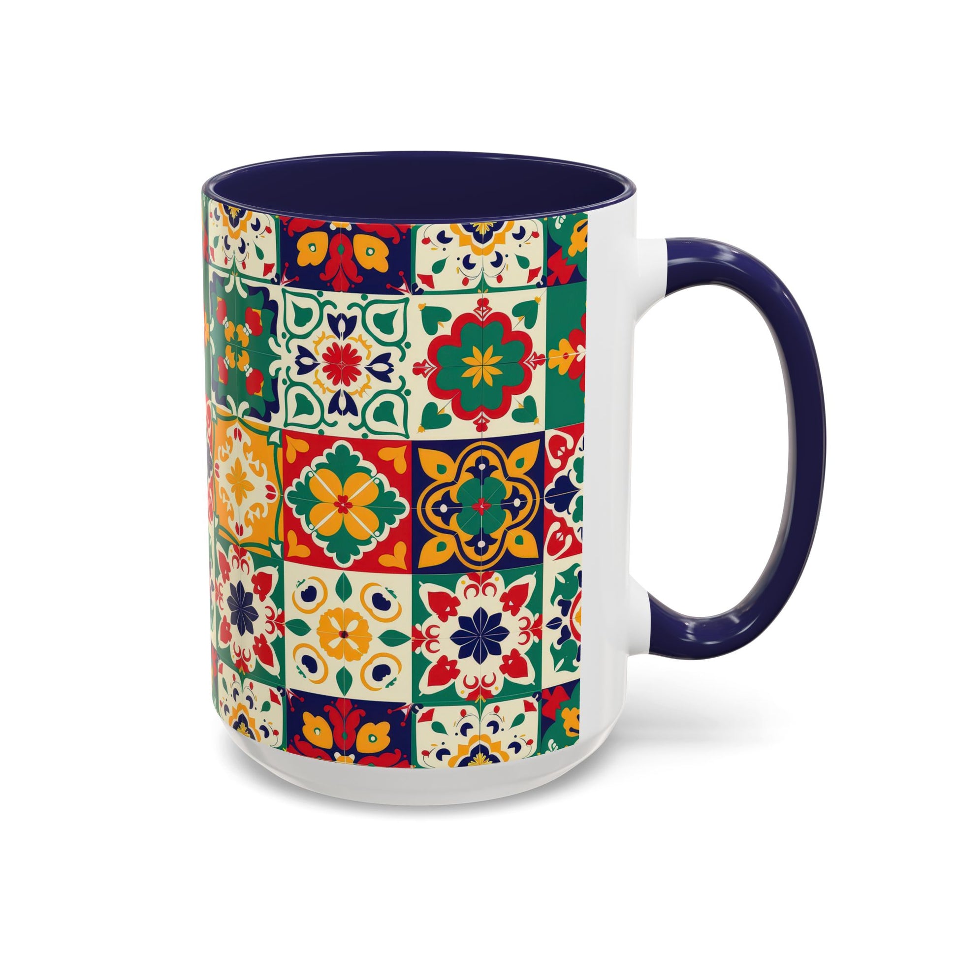 Mexican Tile Accent Coffee Mug (15oz).