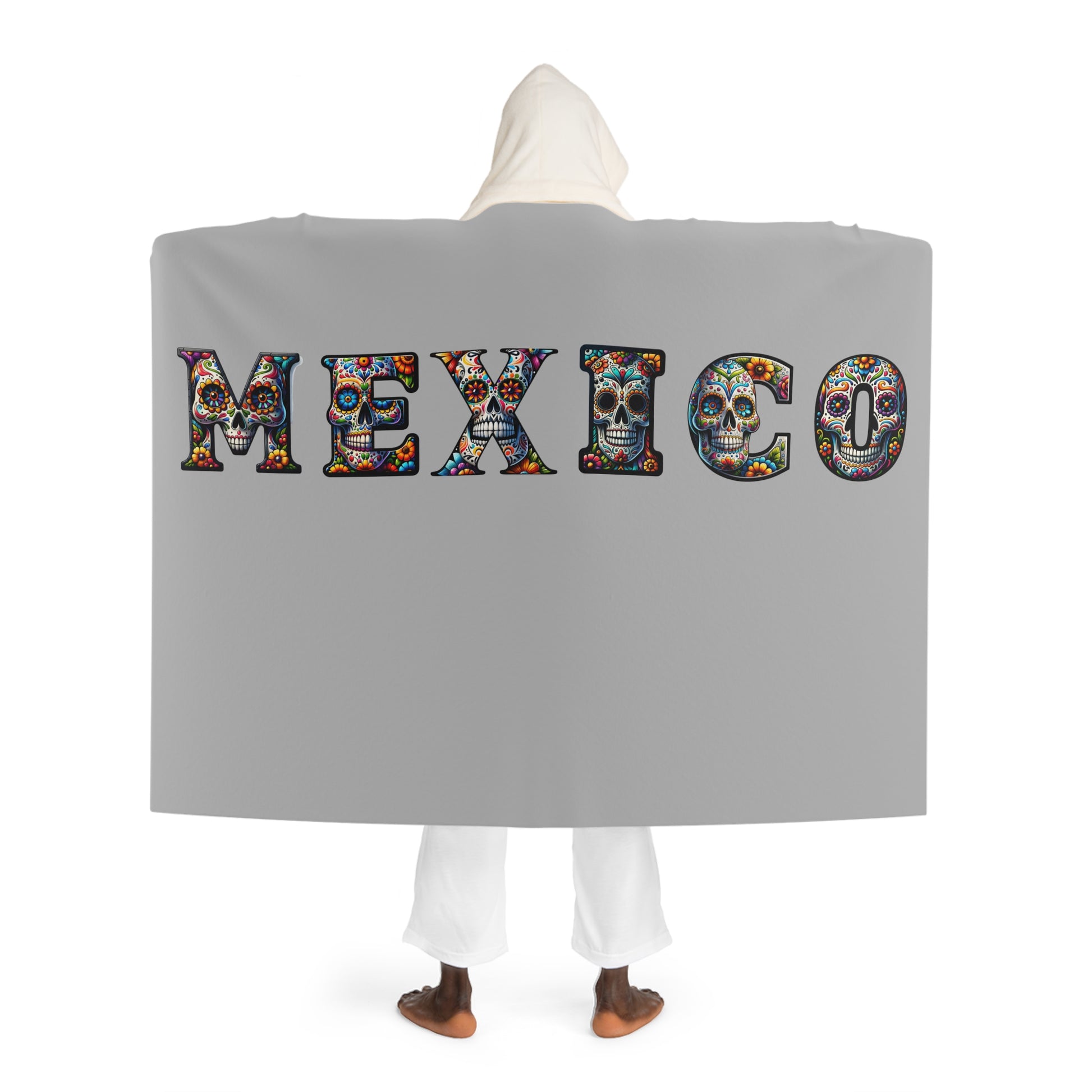 Mexico Hooded Sherpa Fleece Blanket